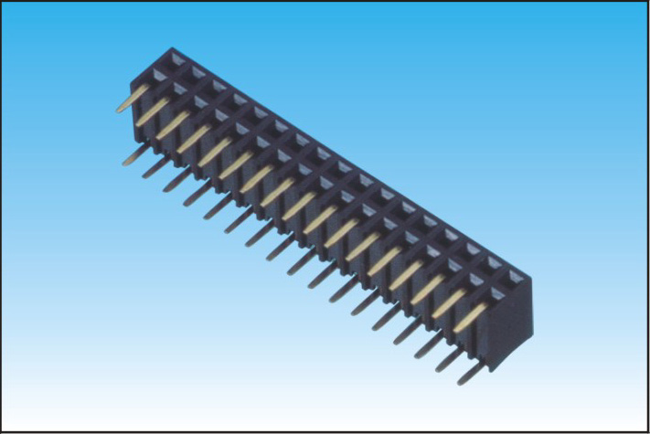 2.54MM双排母,侧插直针,U端